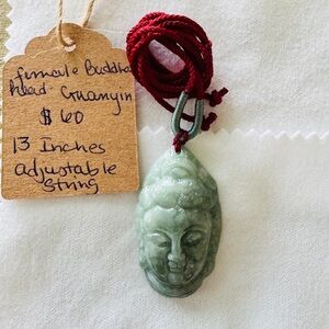 Green Jade Buddha Pendant Necklace